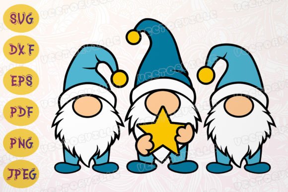 Download Blue Gnomes Stars SVG Christmas Miracle - Miracle Collection