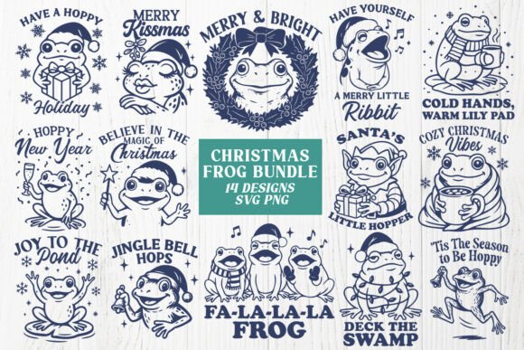 Download Christmas Frog Funny Holiday SVG Bundle - Holiday svg Collection